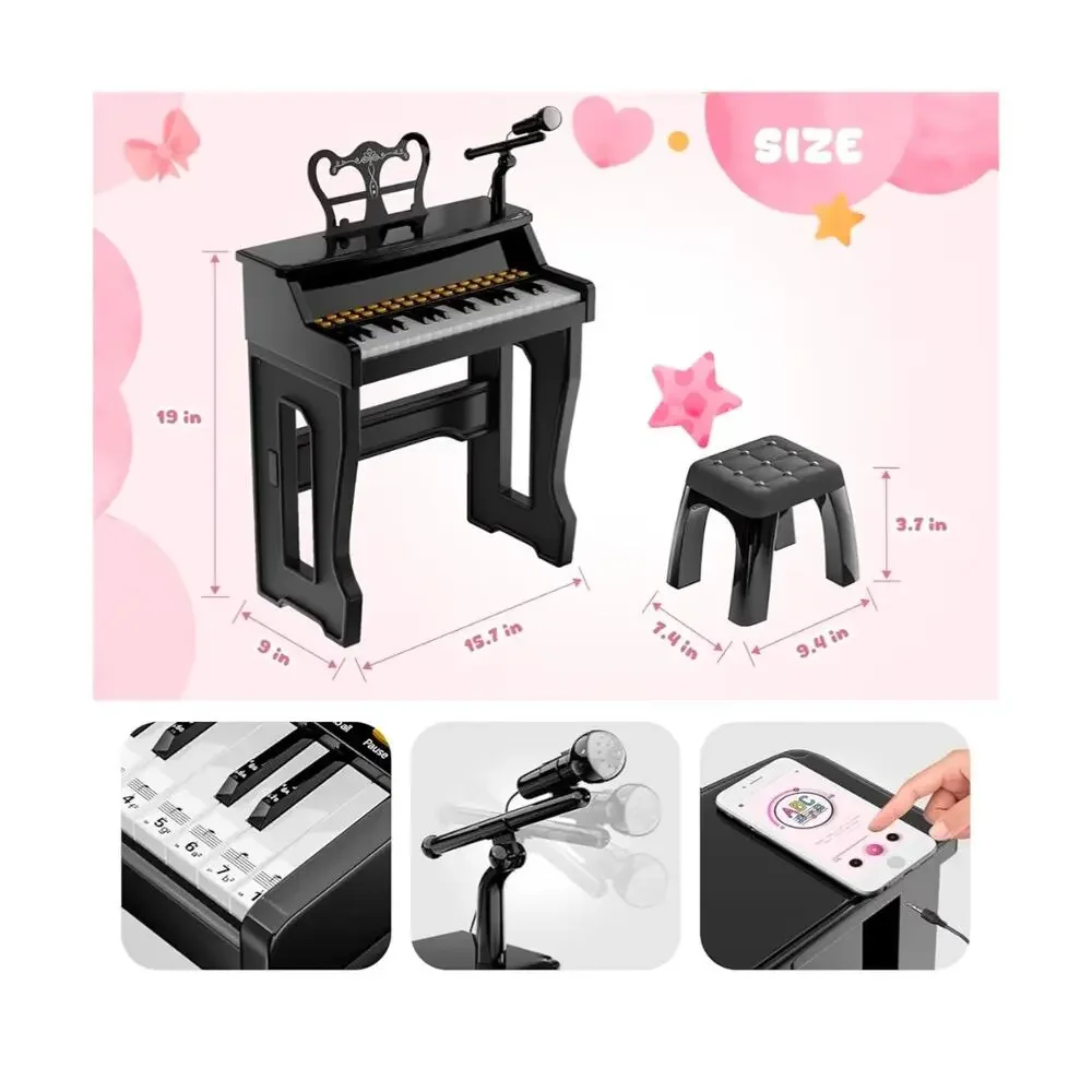 Toy Pianos for Kids Ages 3-7 with Keyboard Stickers, Learning Beginners 37 Keys - Picture 2 of 7